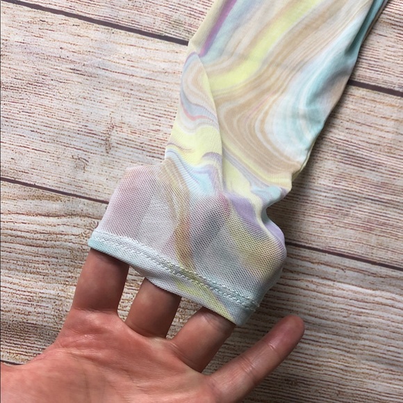 AFRM Marble Swirl Long Sleeve Top with Sheer Sleeves - Picture 3 of 6